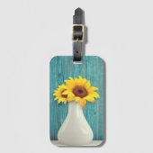 Sunflowers in a vase bagagelabel (Voorkant (verticaal))