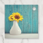 Sunflowers in a vase bedankjes labels (Achterkant)