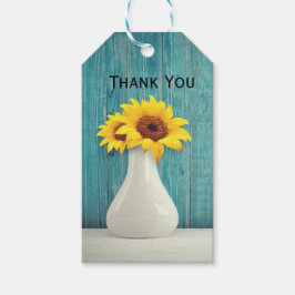 Sunflowers in a vase cadeaulabel