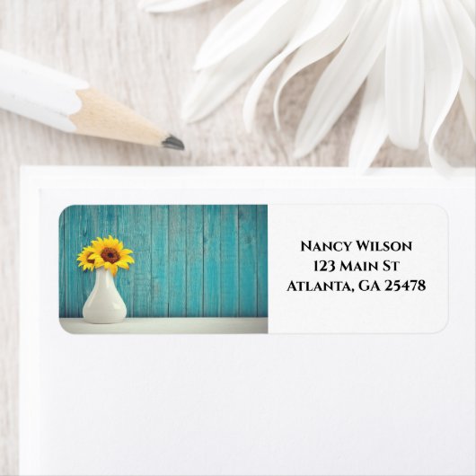 Sunflowers in a vase etiket (Insitu)