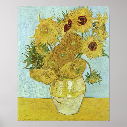 Sunflowers in a Vase (F456) Van Gogh Fine Art Poster (Voorkant)