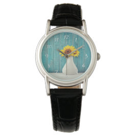 Sunflowers in a vase horloge