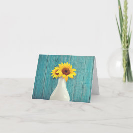 Sunflowers in a vase kaart