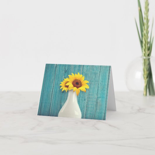 Sunflowers in a vase kaart (Voorkant)
