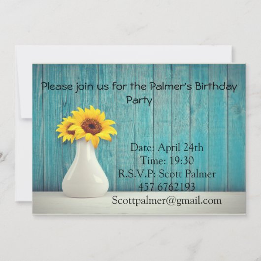 Sunflowers in a vase kaart (Voorkant)