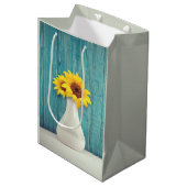 Sunflowers in a vase medium cadeauzakje (Voorkant Gekanteld)