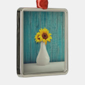 Sunflowers in a vase metalen ornament (Rechts)
