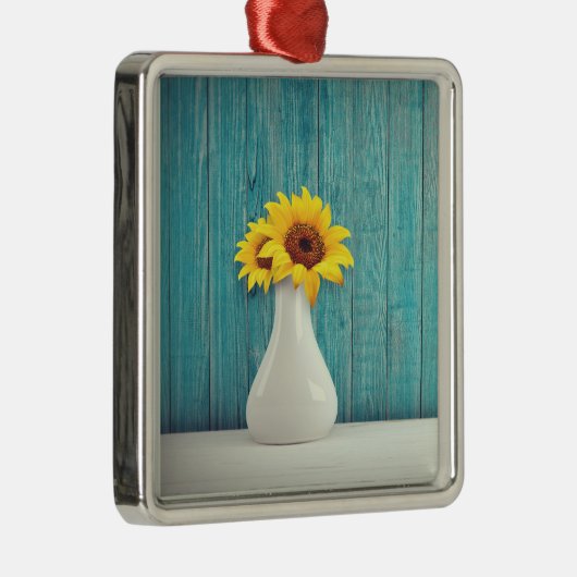 Sunflowers in a vase metalen ornament (Rechts)