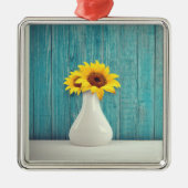 Sunflowers in a vase metalen ornament (Voorkant)