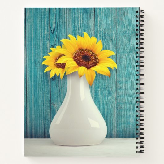 Sunflowers in a vase notitieboek (Achterkant)