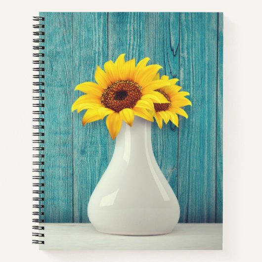 Sunflowers in a vase notitieboek (Voorkant)
