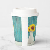 Sunflowers in a vase papieren bekers (Links)