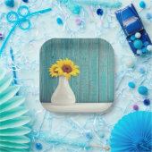 Sunflowers in a vase papieren bordje (Feest)