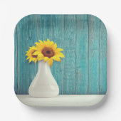 Sunflowers in a vase papieren bordje (Voorkant)