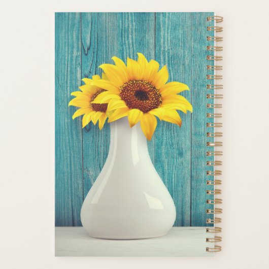 Sunflowers in a vase planner (Achterkant)