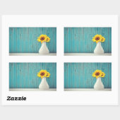 Sunflowers in a vase rechthoekige sticker (Vel)