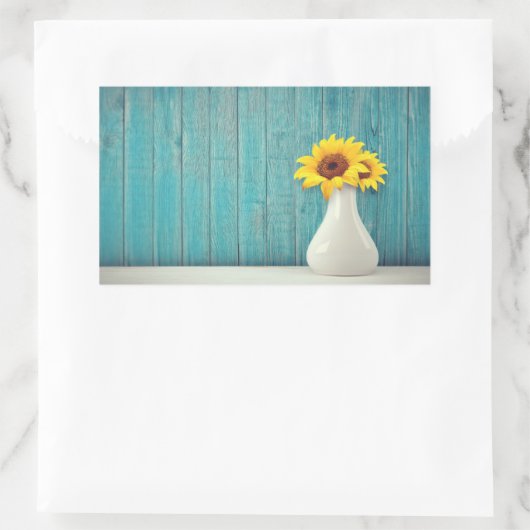 Sunflowers in a vase rechthoekige sticker (Tas)