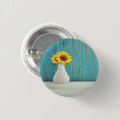 Sunflowers in a vase ronde button 3,2 cm (Voorkant /achterkant)
