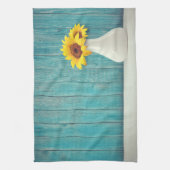 Sunflowers in a vase theedoek (Verticaal)