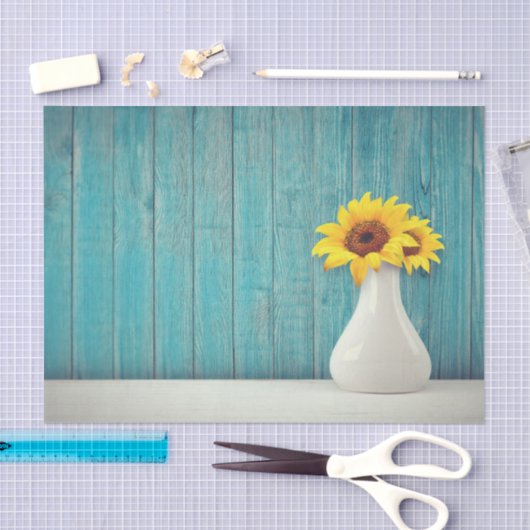 Sunflowers in a vase tissuepapier (Craft)