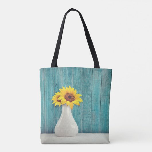 Sunflowers in a vase tote bag (Achterkant)