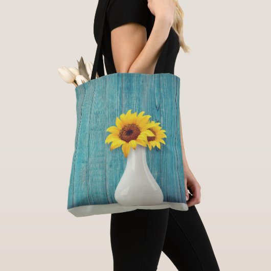 Sunflowers in a vase tote bag (Dichtbij)