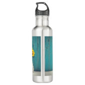 Sunflowers in a vase waterfles  (Achterkant)