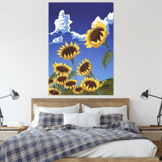 Sunflowers in the Summer Canvas Afdruk (Insitu (Slaapkamer))