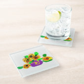 Sunflowers joy glazen onderzetter (Schuin)