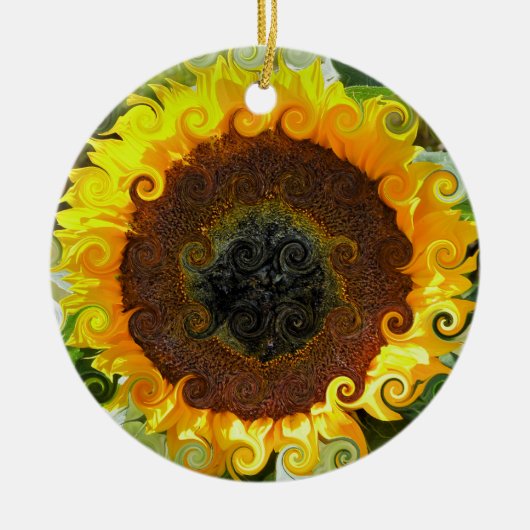 SUNFLOWERS KERAMISCH ORNAMENT (Voorkant)