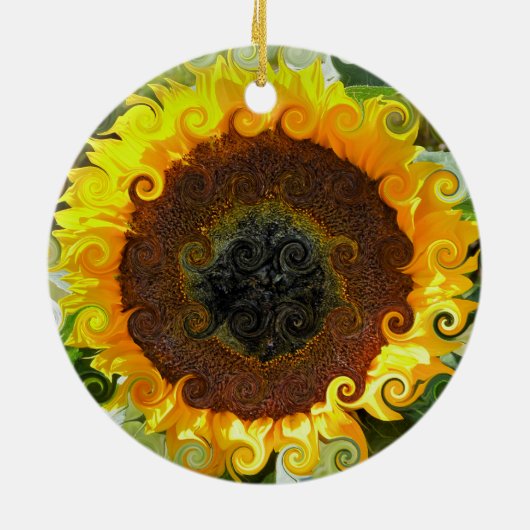 SUNFLOWERS KERAMISCH ORNAMENT (Achterkant)