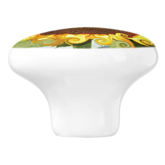 SUNFLOWERS KERAMISCHE KNOP (Zijkant)