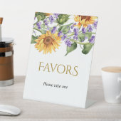 Sunflowers & Lavender Favor Table Top Sign Reclamebord Met Voetstuk (Insitu)