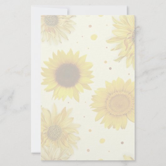 Sunflowers Lined Monogram Writing Paper Briefpapier (Achterkant)