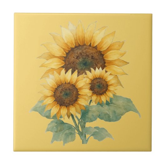 Sunflowers lover gift Ceramic Tile Tegeltje (Voorkant)