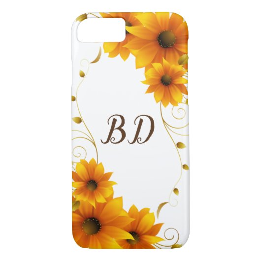 SunFlowers Monogram Case-Mate iPhone Case (Achterkant)
