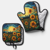 Sunflowers Ovenwant & Pannenlap Set (Voorkant / Achterkant)