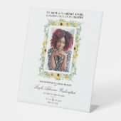 Sunflowers Photo Remembrance Wedding Dear Ones Reclamebord Met Voetstuk (Voorkant)