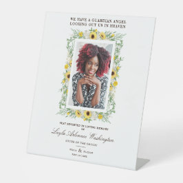 Sunflowers Photo Remembrance Wedding Dear Ones Reclamebord Met Voetstuk