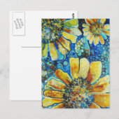 Sunflowers & Polk a Dots Briefkaart (Voorkant / Achterkant)