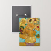 Sunflowers, Post Impressionist Still Life Painting Button (Voorkant / Achterkant)
