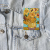 Sunflowers, Post Impressionist Still Life Painting Button (Insitu)