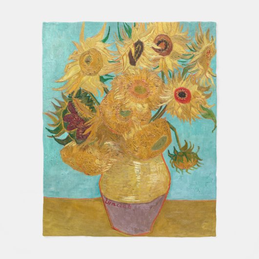 Sunflowers, Post Impressionist Still Life Painting Fleece Deken (Voorkant)
