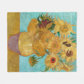 Sunflowers, Post Impressionist Still Life Painting Fleece Deken (Voorkant (Horizontaal))