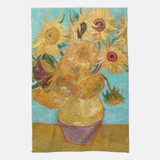 Sunflowers, Post Impressionist Still Life Painting Theedoek (Verticaal)