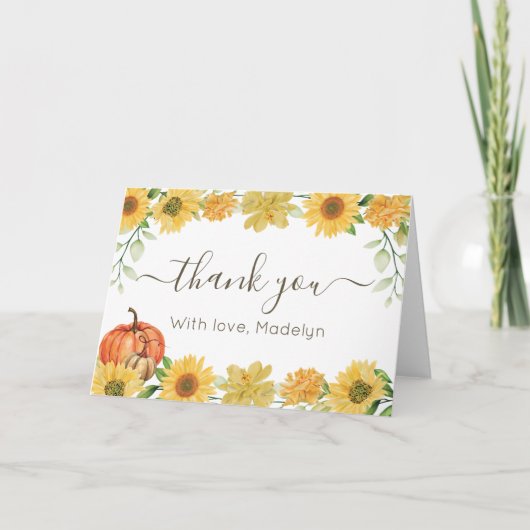 Sunflowers & Pumpkins thank you card Bedankkaart (Voorkant)
