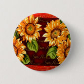 Sunflowers Ronde Button 5,7 Cm (Voorkant)