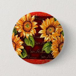 Sunflowers Ronde Button 5,7 Cm