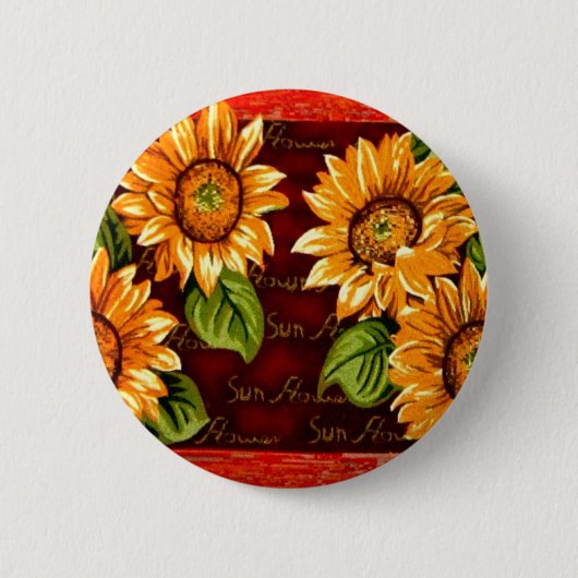 Sunflowers Ronde Button 5,7 Cm (Voorkant)