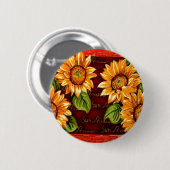 Sunflowers Ronde Button 5,7 Cm (Voorkant /achterkant)